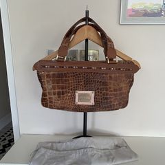 Vintage Crocodile-Print Leather PINKO Love Bag