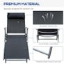 Sun Lounger Recliner, Textilene-black Multiple Colours Available (free Shipping) Image 6