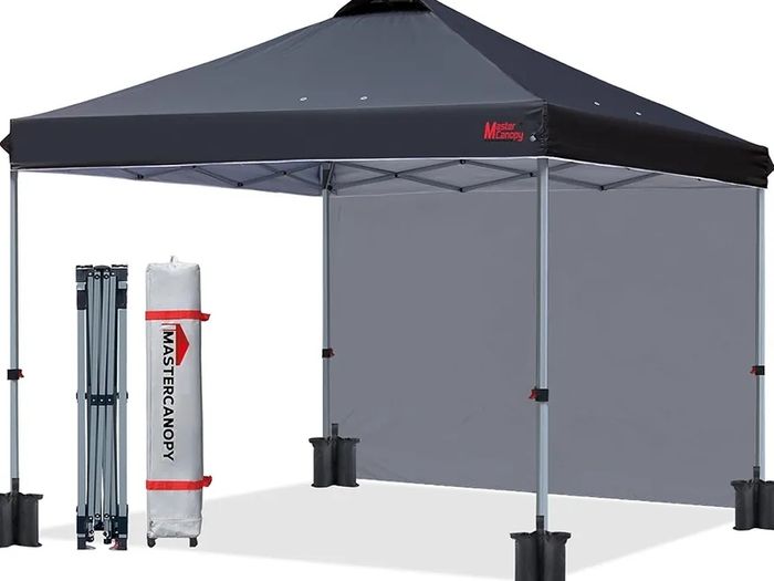 Durable Ez Pop-up Gazebo Tent with 1 Sidewall (2.5x2.5M,Black)