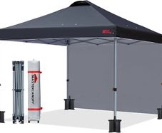 Durable Ez Pop-up Gazebo Tent with 1 Sidewall (2.5x2.5M,Black)