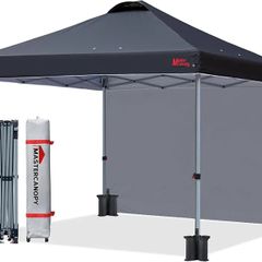 Durable Ez Pop-up Gazebo Tent with 1 Sidewall (2.5x2.5M,Black)