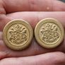 7/8" 22.4mm 36L Italian Matt Gold Crest / Military Buttons Image 2