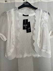 New Quiz Cream Organza Cardigan