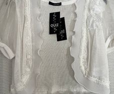 New Quiz Cream Organza Cardigan