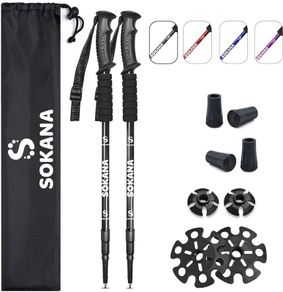 NEW SALE | Walking Poles 2 Pack Folding Walking Sticks for Men and Women | Lightweight Trekking Poles with Quick Lock System for Hiking Climbing Camping
