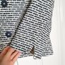 Marie Mero White Navy Textured Cropped Jacket 10UK/38EU Image 4