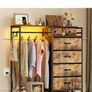 Chest of Drawers Bedroom with Hanging Rail, with LED Lighting and Power Socket Image 9