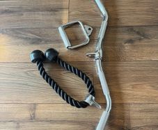 Gym Equipment Set: Triceps Rope, EZ Bar & Handle
