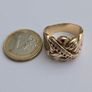 Vintage Heavy Gents 18ct Yellow Gold Diamond & Ruby Puzzle Ring Image 5