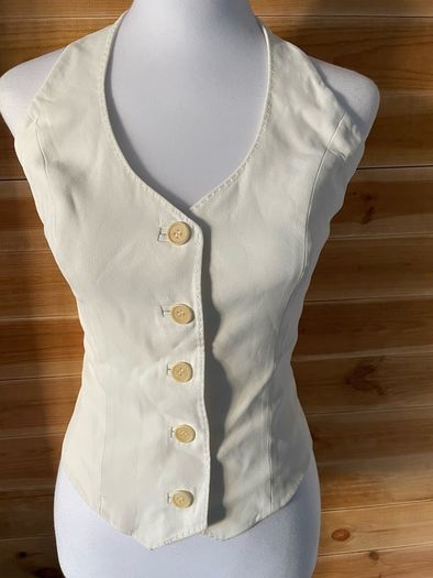 Waistcoat halterneck top  Karen Millen elegant occasion cream size 10