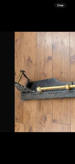 Antique Victorian Cast Iron & Brass Fireplace Fender Ornate Original