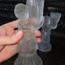 Pair of Art Deco Frosted Glass Candleholders Image 7