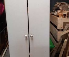 Wall hanging press / shelf unit - white
