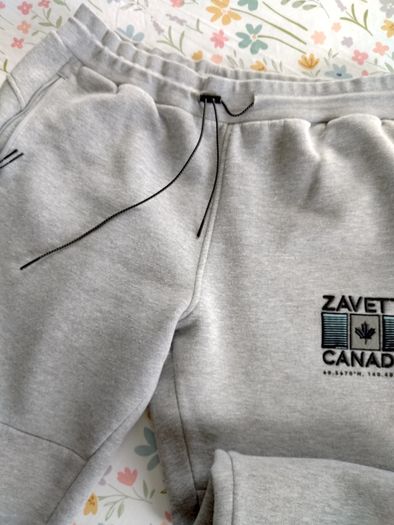Mens Zavetti Canada Grey Cotton Joggers Large