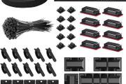 NEW SALE | Cable Management Kit, 146Pcs Tidy for Home Office under Desk- 100 Wire Organizer Ties, 5 Upgrade Silicone Holder, 2 Sleeve, 28 Adhesive Clips, 1 Roll Organiser Straps etc