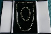 Vintage Sterling Silver 925 thick Chain and thick Bracelet heavy 59.1g