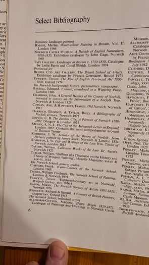 The Norwich School Of Painters. 1803-1833. Large Volume Hardback With Dustjacket In Good Condition.