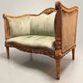 Louis XVI Style Carved Giltwood & Green Velvet Sofa Image 4