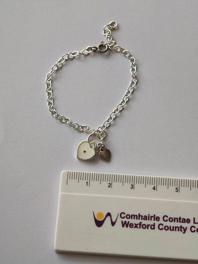 925 Stamped Silver Heart Charm Bracelet