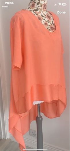 top asymmetrical tunic top free size 14/16