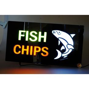 Led Fish Chips Sign