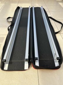 Telescopic channel ramps for a wheelchair 7ft (213cm long) with black grip surface and bag