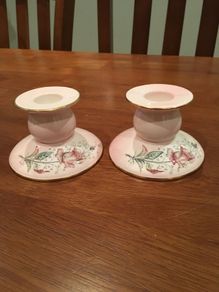 Vintage Carltonware Dwarf China Candle Sticks