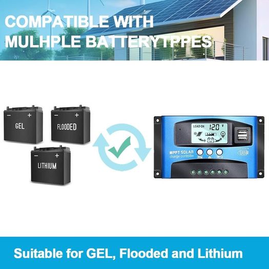 MPPT Solar Charge Controller 100A Solar Panel Regulator