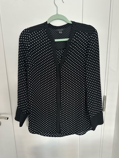 [clothes for adults] Black and white polka dot long sleeved top, size 40/12
