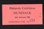 1984 Ireland Dundalk Philatelic Exhibition 2nd-3rd June 1984 with 29p 29p Kestrel Railways Commemorative Stamps Mint Never Hinged (MNH) no 121