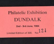 1984 Ireland Dundalk Philatelic Exhibition 2nd-3rd June 1984 with 29p 29p Kestrel Railways Commemorative Stamps Mint Never Hinged (MNH) no 121