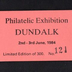 1984 Ireland Dundalk Philatelic Exhibition 2nd-3rd June 1984 with 29p 29p Kestrel Railways Commemorative Stamps Mint Never Hinged (MNH) no 121