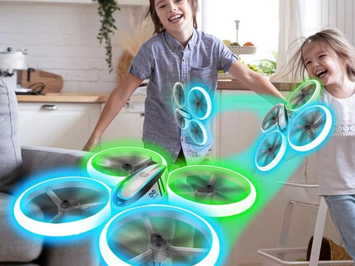 Drones for Kids,RC Drone with Altitude Hold and Headless Mode,Quadcopter with Blue & Green Lights,Propellers Full Protect and Double Batteries,Easy to fly Gift Toy for Boys and Girls (FREE POSTAGE)