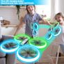 Drones for Kids,RC Drone with Altitude Hold and Headless Mode,Quadcopter with Blue & Green Lights,Propellers Full Protect and Double Batteries,Easy to fly Gift Toy for Boys and Girls (FREE POSTAGE) Image 2