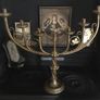 Beautiful Large Antique 7 Branches Church Brass Candelabra / Candles Holder Image 2