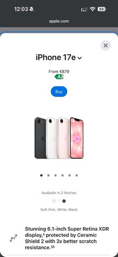 Apple iPhone 17e 256gb black NEW with warranty