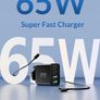 65W USB C Charger, 4-Port GaN Super Fast Charging Plug & 2M Cable Multi PD/PPS UK Laptop Charger + Type C Cord for MacBook Pro/Air, iPad, iPhone 17/16/15, Samsung S26 S25, Chromebook Dell HP Image 2