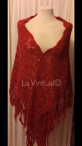Red Crocheted Shawl