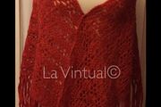 Red Crocheted Shawl
