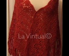 Red Crocheted Shawl