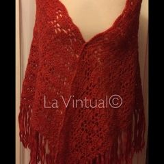 Red Crocheted Shawl