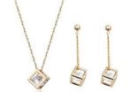 Gold Plated Pendant & Earrings Set