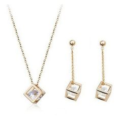 Gold Plated Pendant & Earrings Set