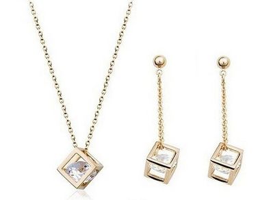 Gold Plated Pendant & Earrings Set