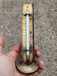Zecol Art Deco Hanging Brass Oven Thermometer