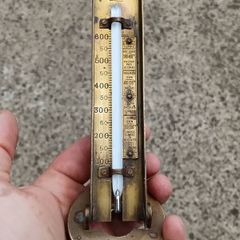 Zecol Art Deco Hanging Brass Oven Thermometer