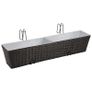 Balcony Trapezoid Rattan Planter Set 80 cm 2 pcs Black Image 2