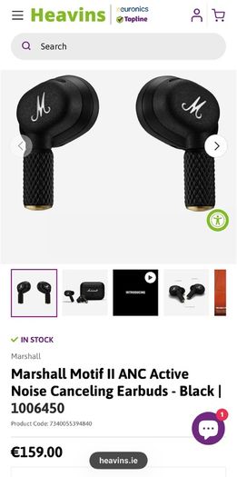 Marshall Motif II ANC Active Noise Canceling Earbuds