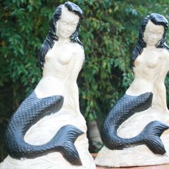Vintage Garden Decor Mermaid Sculpture figurine Nautical Decor