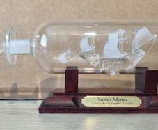 Vintage Mayflower Glass Ship - Santa Maria Christopher Columbus Flagship